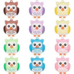 SUNNYCLUE 12Pcs Resin Animal Charms 3D Resin Charms Owl Charms Bulk Flatback Animals Fairy Magic Wisdom Cute Cartoon Plastic Charm for Jewelry Making Charm Adult DIY Necklace Earring Bracelet Craft