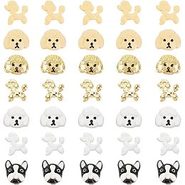 OLYCRAFT 35 Pcs Dog Themed Resin Filler Dog Alloy Cabochon Animal Resin Cabochons Flatback 3D Puppy Head Dogs Charms Mini Flat Backs Resin Filling Accessories for Resin Jewelry Making and Nail Arts