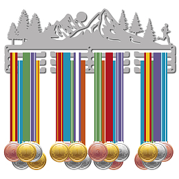 CREATCABIN Cross-Country Running Medal Hanger Display Sports Medal Holder Marathon Over 60+ Medals Award Iron Rack Frame Wall Mounted Hanging for Medalist Runner Athlete Gift 15.7 x 5.9 Inch(Silver)