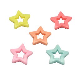 NBEADS 500g Opaque Mixed color Star Acrylic Bead Frames