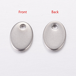 ARRICRAFT About 200pcs 304 Stainless Steel Flat Oval Shape Blank Stamping Tag Pendants Sets Bracelet Earring Pendant Charms Size 7x5x0.6mm