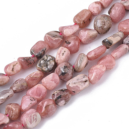 Honeyhandy Natural Rhodochrosite Beads Strands, Nuggets, Tumbled Stone, 5~11x5~8x3~6mm, Hole: 0.8mm, about: 52~56pcs/Strand, 15.94 inch(40.5cm)