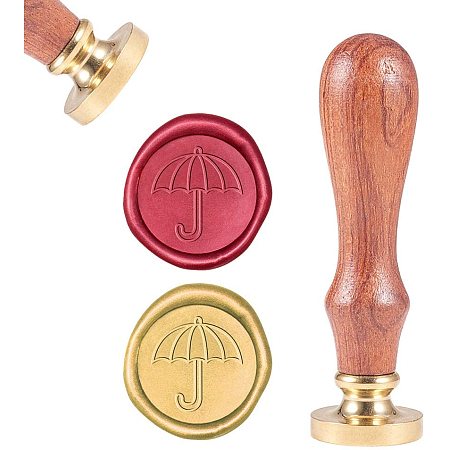 CRASPIRE Wax Seal Stamp, Wax Sealing Stamps Umbrella Vintage Wax Seal Stamp Retro Wood Stamp Removable Brass Seal Wood Handle for Wedding Invitations Embellishment Bottle Decoration Gift Packing