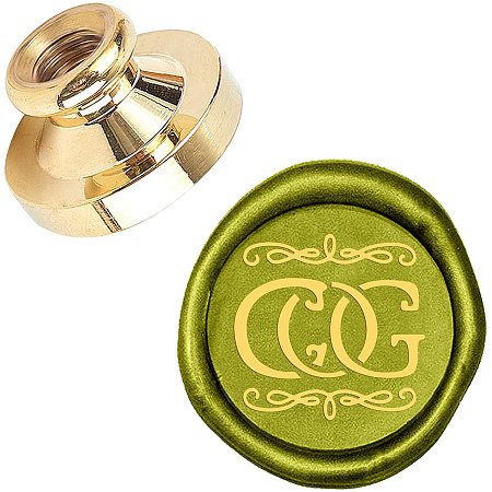 Pandahall Elite Wax Seal Stamp, 25mm Uppercase Letter COG Retro Brass Head Sealing Stamps, Removable Sealing Stamp for Wedding Envelopes Letter Card Invitations Bottle Decoration