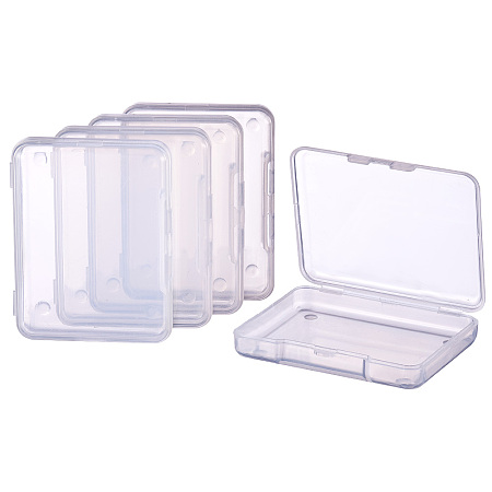 BENECREAT 18 Pack Rectangle Clear Plastic Bead Storage Containers Box Drawer Organizers with lid for Items, Earplugs, Pills, Tiny Bead, Jewelry Findings - 2.63x2x0.47 Inches