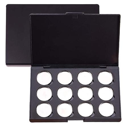 PandaHall Elite Empty Magnetic Eyeshadow Makeup Palette with 12pcs 26mm Round Metal Pans Magnets Cosmetic Palettes for Eyeshadow Blush Lipstick (3.9x5.9”)