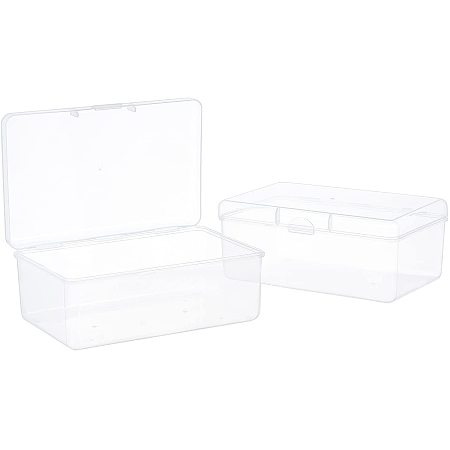 Lot of 6 Plastic Containers 4 Compartment Craft Storage Organizer Beads Jewelry 