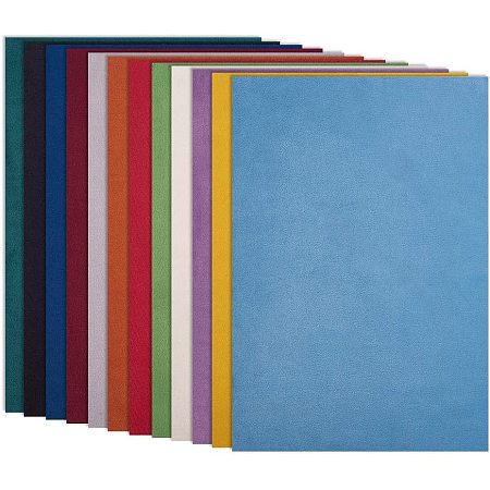 BENECREAT 12 Pack 7.8x11.5 Mixed Color Double Sided Velvet Soft Fabric Sheet for Handicraft DIY Bags Wallet Glasses Cloth Craft Projects