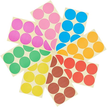 CRASPIRE Coloured Dot Stickers, 384PCS 5cm Diameter Self Adhesive Round Coding Stickers Labels, Circle Reward Craft Stickers 8 Colors for Office,School,Calendars,Map Stickers,Mark Bottles