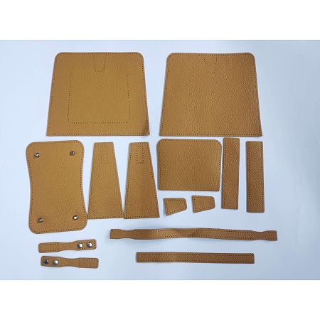 WADORN DIY PU Imitation Leather Handbag Making Set, Including Bag Straps, Random Color Scissor, Wire, Zipper, Goldenrod, 3.4~79x0.2~23x0.15~0.8cm