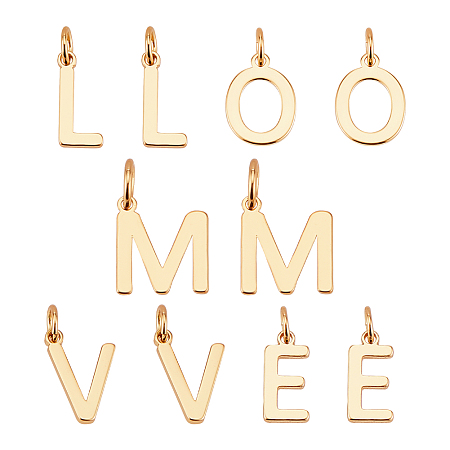 Arricraft 14 Pcs Mom Letter Brass Pendant Charms, 18k Gold Plated Pendant with the Word Love Suitable for Making Meaningful Gifts to Mom and Jewelry Necklaces Bracelet Earrings Crafts