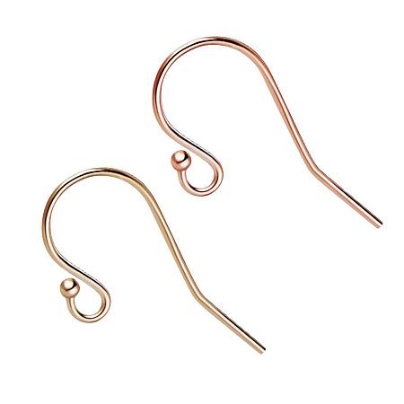 BENECREAT 4 Pairs Mixed Earring Hooks Ball End Earring Wires French Hook Charm Dangle Earring Connector for DIY Jewelry Making（14K Yellow Gold and 14K Rose Gold Filled）