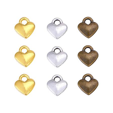 PandaHall Elite 180 pcs 3 Colors Tibetan Style Alloy Heart Charms Extender Chain Drops Charm Pendants Metal Spacer Beads for Choker Necklace Bracelet Earrings Jewelry DIY Craft Making