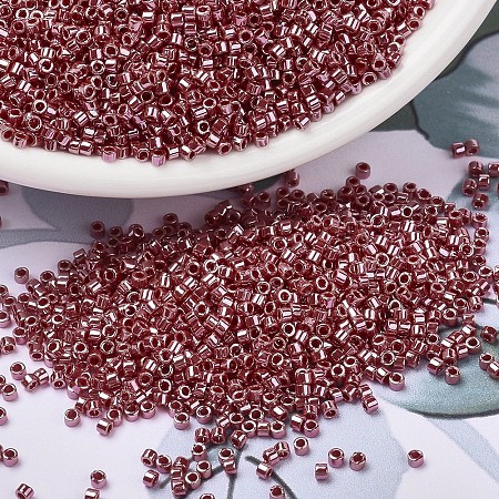 MIYUKI Delica Beads, Cylinder, Japanese Seed Beads, 11/0, (DB1564) Opaque Cadillac Red Luster, 1.3x1.6mm, Hole: 0.8mm, about 2000pcs/bottle, 10g/bottle