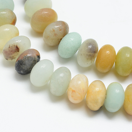 Arricraft Natural Amazonite Bead Strands, Rondelle, 8x5mm, Hole: 1mm, about 75pcs/strand, 15.3 inches