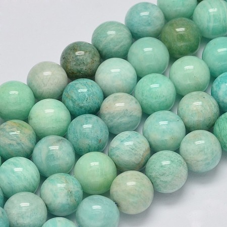 Arricraft Natural Amazonite Beads Strands, Round, 10mm, Hole: 1mm, about 40pcs/strand, 15.7 inches