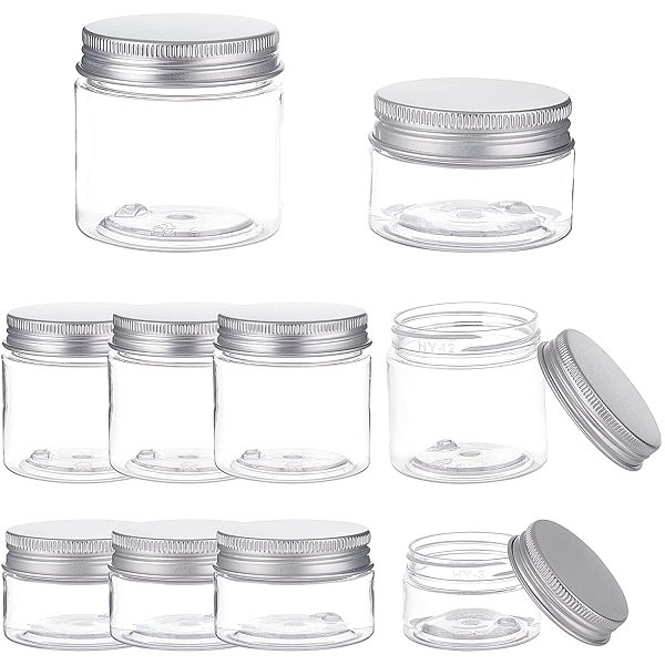 BENECREAT 16 Pack 2oz/1oz Clear PET Plastic Storage Containers Jars ...