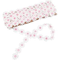 Gorgecraft Polyester Ribbon, for Curtain Lace Trimmings, Daisy, Pink, 1 inches(25mm), about 5yards/card( 4.57m/card)