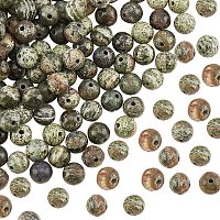 OLYCRAFT 116Pcs Natural Green Zebra Jasper Beads 6.5mm Crystal Energy Stone Healing Power Beads Gemstone Loose Smooth Beads for Earrings Jewelry Bracelet Necklace Making and DIY Craft