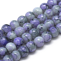 Baking Painted Glass Beads Strands, Round, Medium Slate Blue, 10mm, Hole: 1.5mm; about 85pcs/strand, 31.4 inches(79.7cm)