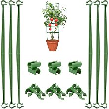 Gardening Tool Sets, Include Universal Flower Rattan Plastic Buckles Clips & Garden Support Stake & Connector, Flower Rattan Buckle, Green, 33x15.5x15mm; Inner Diameter: 11mm