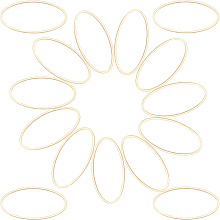 SUNNYCLUE Brass Linking Rings, Oval, Golden, 30x16x1mm, 120pcs/box