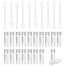 PandaHall Elite 50 Pack 1ml Plastic Graduated Tube Mini Clear Essential Oils Sample Bottles with 10pcs Plastic Droppers for Essential Oils, Chemistry Lab Chemicals, Perfumes, Cosmetic Liquid