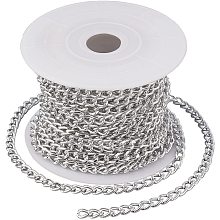 CHGCRAFT 16.4 Feet Aluminum Curb Chain Link in Bulk with Lobster Clasps for Necklace Jewelry Accessories DIY Making, 2mm Width