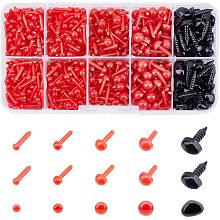 arricraft About 720 pcs Plastic Eyes & Nose, Red Black Safety Eyes and Noses Doll Craft Nose Eyes Findings for DIY Ornament Decoration Craft