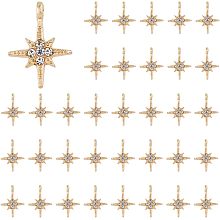 DICOSMETIC 50Pcs Rhinestone Hexagram Charms Alloy Six Point Star Pendants Light Gold Galaxy Charms Celestial Charms North Star Pendants Shiny Star Dangle Charms for DIY Jewelry Making