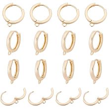 Arricraft 8 Pairs Round Earring Hooks, Golden Brass French Ear Wire with Horizontal Loops Leverback Earring Hooks for Earrings Jewelry Making Crafting