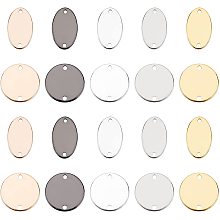 CHGCRAFT 40PCS Brass Round Pendants Flat Round Shape Blank Pendants Stamping for Earring Pendant Necklace Jewelry DIY Craft Making