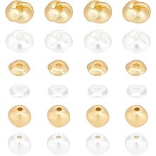 SUPERFINDINGS 24Pcs 3 Styles Brass Beads Flat Round Spacer Beads Rondelle Loose Beads Oval Metal Spacer Smooth Beads for Jewelry Bracelet Necklace Making