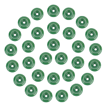 NBEADS 30 Pcs Lampwork Donut Beads, 23x5.5mm Flat Round Imitation Jade Donut Stone Beads Pendants Large Hole Disc Crystals Beads for Jewelry Making, Hole: 4mm