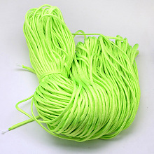 Honeyhandy 7 Inner Cores Polyester & Spandex Cord Ropes, Solid Color, for Rope Bracelets Making, Green Yellow, 4~5mm, about 109.36 yards(100m)/bundle, 420~500g/bundle