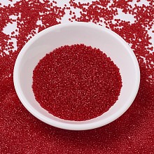 MIYUKI Delica Beads, Cylinder, Japanese Seed Beads, 11/0, (DB0774) Dyed Semi-Frosted Transparent Red, 1.3x1.6mm, Hole: 0.8mm; about 2000pcs/10g