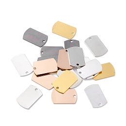 BENECREAT Other Pendants & Charms, Stamping Blank Tag, Rectangle, Mixed Color, 25x15.6x1mm, Hole: 2mm, 5 colors, 4pcs/color, 20pcs/box