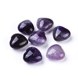 Arricraft Natural Amethyst Beads, No Hole/Undrilled, Heart, 25x24~26x13~15mm