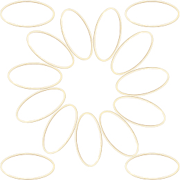 SUNNYCLUE Brass Linking Rings, Oval, Golden, 30x16x1mm, 120pcs/box