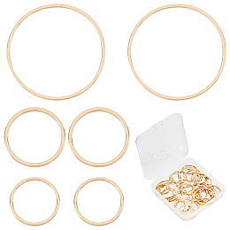 Beebeecraft 90Pcs 3 Style 18K Gold Plated Linking Rings for Jewelry Making Golden Bezel Charms Connectors for Necklaces Bracelets Dangle Beading Hoop DIY Craft