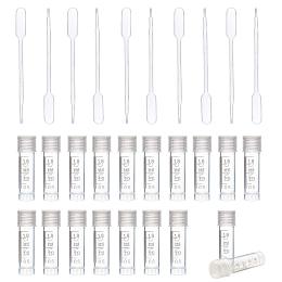 PandaHall Elite 50 Pack 1ml Plastic Graduated Tube Mini Clear Essential Oils Sample Bottles with 10pcs Plastic Droppers for Essential Oils, Chemistry Lab Chemicals, Perfumes, Cosmetic Liquid