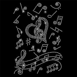 NBEADS Music Notes Bling Rhinestone Sticker, Decorative Crystal Car Decal Sparkling Diamond Sticker Glass Hotfix Rhinestone for Art Craft Clothing Car Window Laptop Decor, 11.69×8.27 Inch