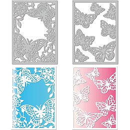 GLOBLELAND 2Pcs Butterfly Frame Cutting Dies Metal Butterfly Border Background Die Cuts Embossing Stencils Template for Paper Card Making Decoration DIY Scrapbooking Album Craft Decor