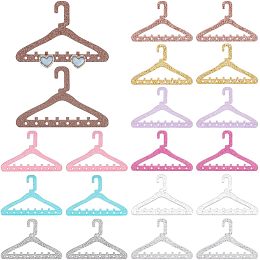 PandaHall Elite 20pcs Jewelry Hanger 10 Colors Earring Hanger With Glitter 8 Hole Clothes Hanger Shape Earring Holder Necklace Mini Hanger Rack Dangle Earring Hanging Organizer for Retail Show Personal