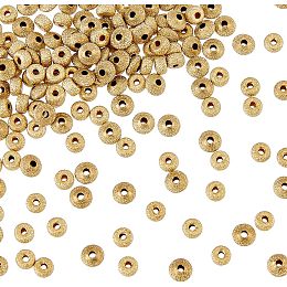 about 160Pcs 2 Styles Rondelle Brass Spacer Beads Column Textured loose Beads Antique Golden Small Size Bead Mini Round Ball Bead for DIY Beautiful Bracelet Necklace Jewelry Craft Making