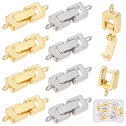 SUNNYCLUE 1 Box 12 Sets 2 Colors Bracelet Extender Clasp Fold Over Clasps for Jewelry Making Necklace Extenders Bracelet Extension Plated Clasps Anklets DIY Craft Supplies Golden Platinum Color