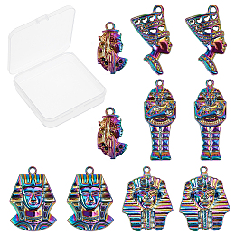 SUNNYCLUE 10Pcs 5 Styles Alloy Pendants, Cadmium Free & Lead Free, Mixed Shapes, Rainbow Color, 2pcs/style