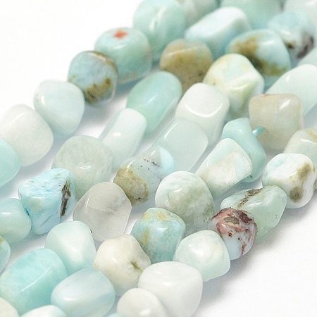 ARRICRAFT Natural Larimar Beads Strands, Nuggets, 3~5x4~5mm, Hole: 0.5mm, 15.7 inches(40cm)