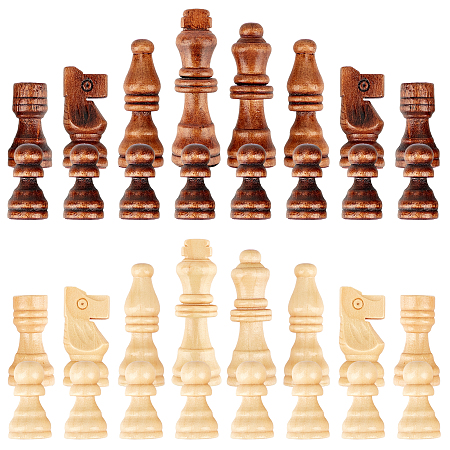 Gorgecraft Wooden Chess Pieces, without Board, for Replacement of Missing Pieces 2.5 inch King Chess Pieces Figure, Mixed Color, 18~20x30~64.5mm, 2 colors, 1set/color, 2sets/bag