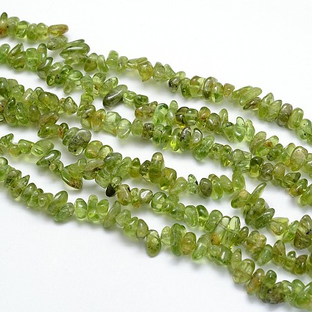 Arricraft Natural Peridot Beads Strands, Chips, 3~5x3~5mm, Hole: 1mm, about 31.5 inches